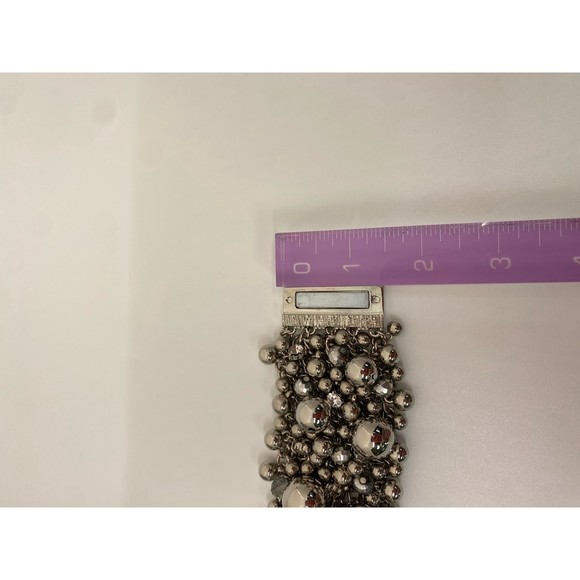 HSN CHAIN METAL BRACELET WITH CLUSTERS OF BEADS - Picture 2 of 11